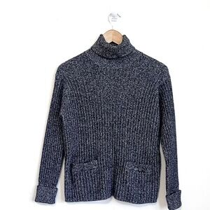 Vintage Emmanuel Ungaro Womens Turtleneck Sweater Size L Wool Ribbed Cropped